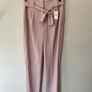 Express High Waisted Blush Tie Trouser